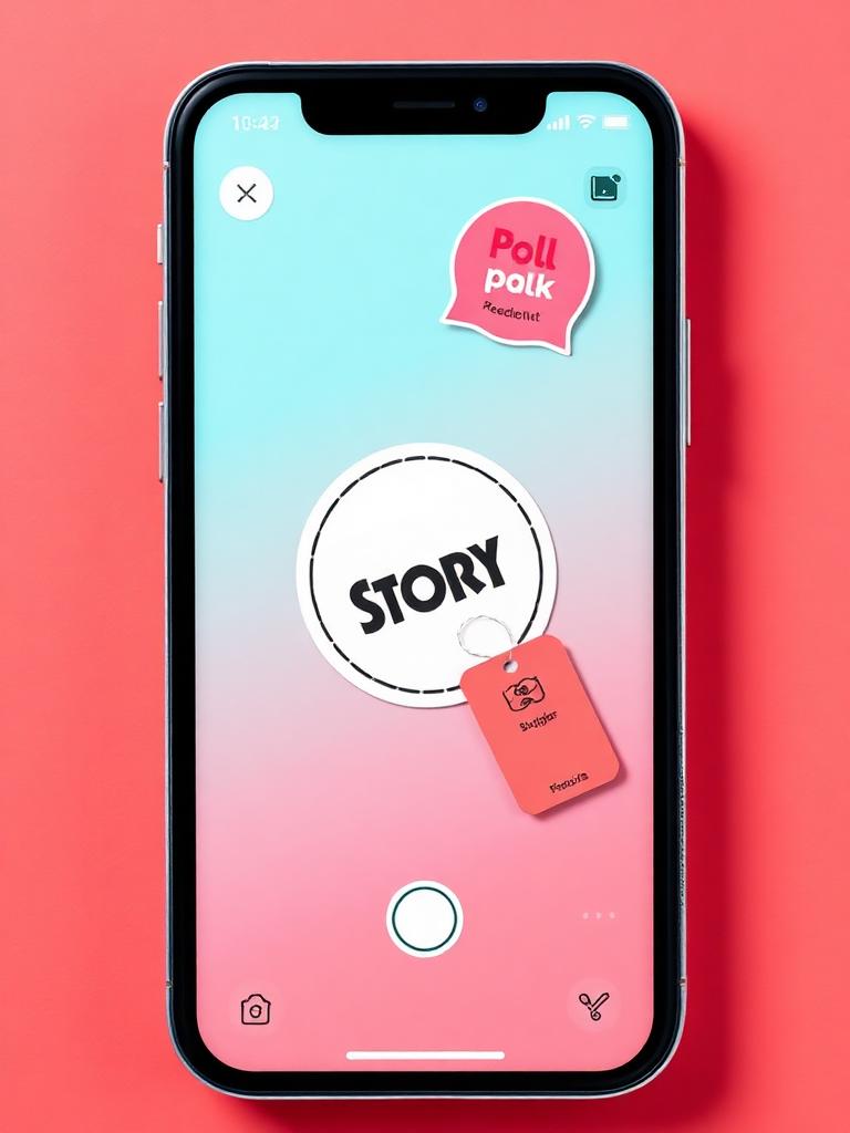 Instagram story with poll and product tag